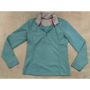 Fairway Greene Womens Sky Blue Pullover 1/4 1/2